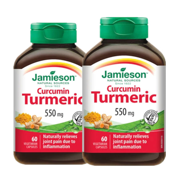 2 x Jamieson Curcumin Turmeric, 550mg, 60caps Bundle