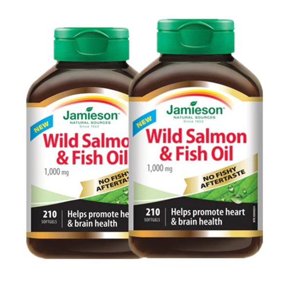 2 x Jamieson NFA Wild Salmon & Fish Oil 1000mg 210 softgels Bundle