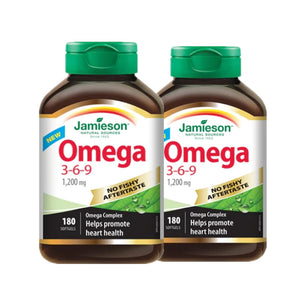 2 x Jamieson Omega 3-6-9 1200 mg 180 softgels Bundle