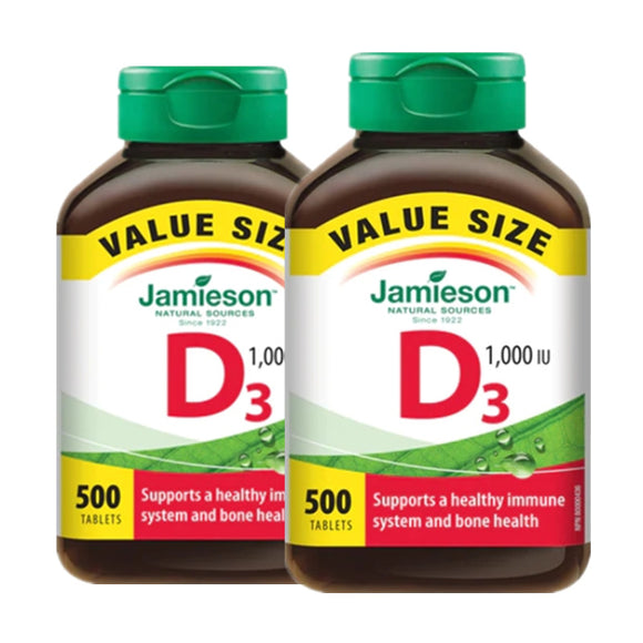 2 x Jamieson Vitamin D3 500 tablets Bundle
