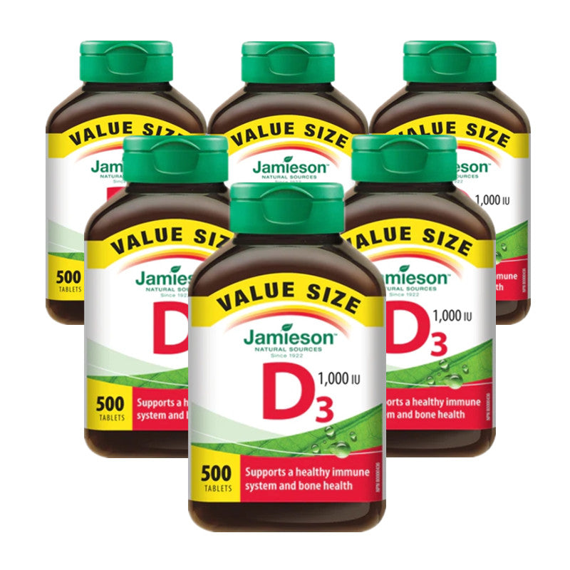 6 x Jamieson Vitamin D3 500 tablets Bundle