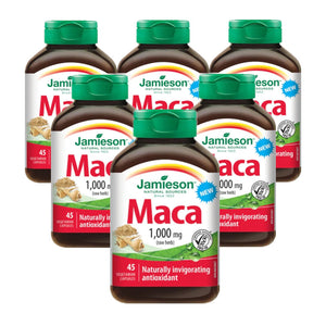 6 x Jamieson Maca 1000 mg 45 veg capsules Bundle