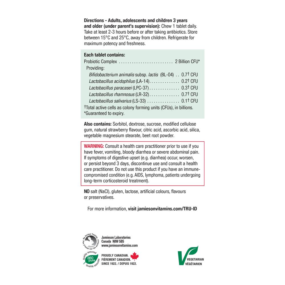 [优惠组合] 2瓶x Jamieson 咀嚼益生菌，草莓味，60片