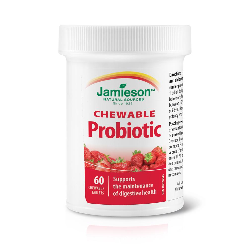 Jamieson Chewable Probiotic, Strawberry Yogurt, 60 tabs 健美生