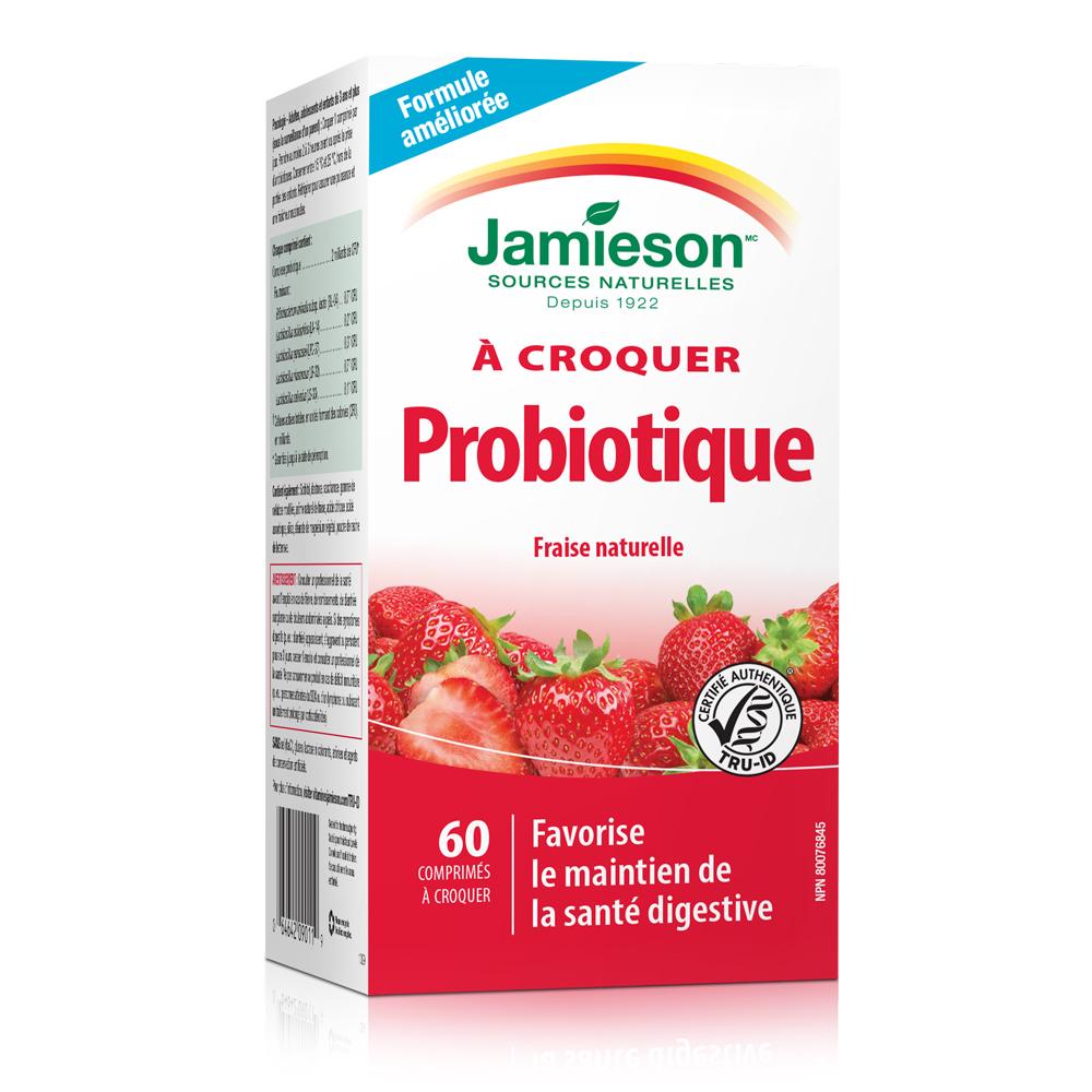Jamieson Chewable Probiotic, Strawberry Yogurt, 60 tablets french 健美生