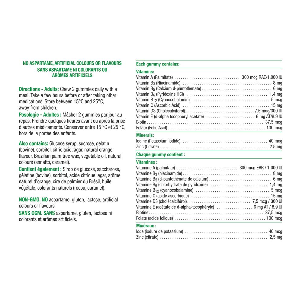 Jamieson Multivitamin Gummies for Adults 150 gummies ingredients 健美生 