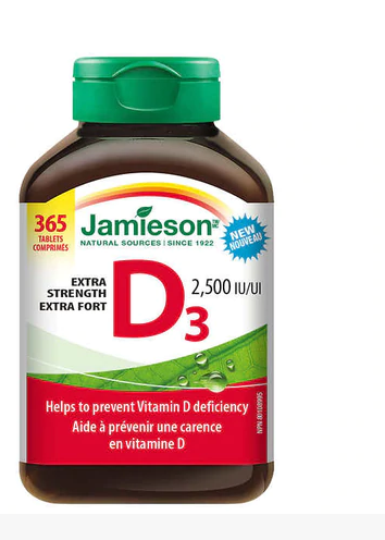 【clearance】 Jamieson Vitamin D3 2500IU , 365 Tablets EXP:2023/11