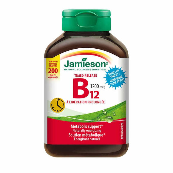 Jamieson Vitamin B12 1200mcg, Timed Release, 200 tablets