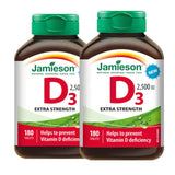 2 x Jamieson Vitamin D 2,500IU, 180 tabs Bundle