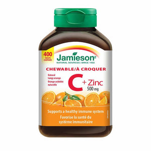 Jamieson 維生素 C + 鋅咀嚼片 500 毫克，400 片