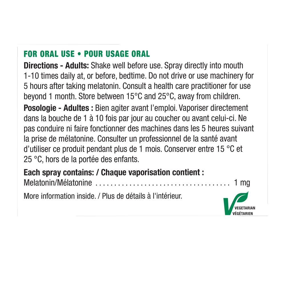 Jamieson Melatonin Spray Natural Mint, 58ml directions