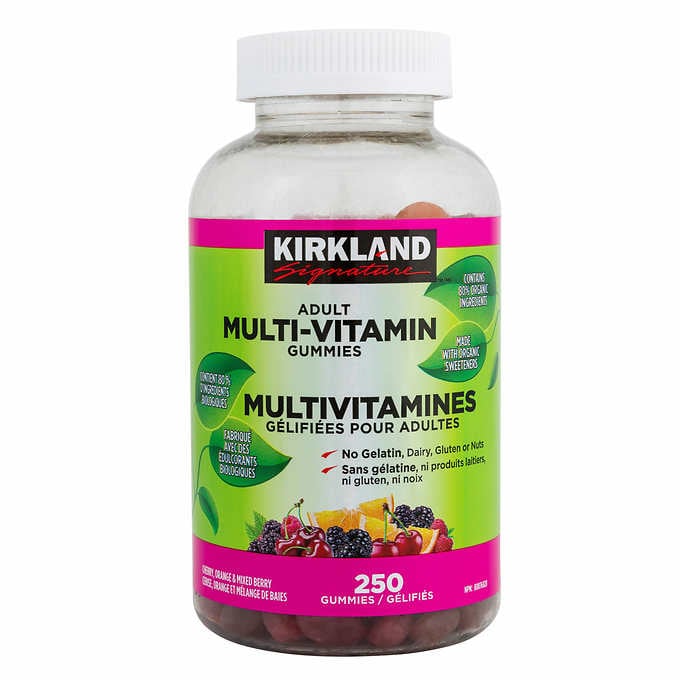 Kirkland Adult Multi-Vitamin Gummies 250 gummies Canadian version label