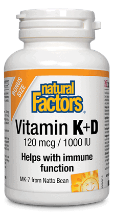 Natural Factors 維生素 K+D 120 mcg / 1000 iu ，60粒軟膠囊