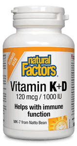 Natural Factors 维生素 K+D 120 mcg / 1000 iu ，60粒软胶囊