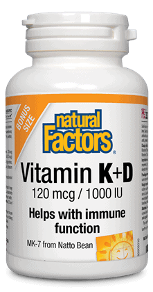 Natural Factors Vitamin K + D 120 mcg/ 1000 iu 60 softgels