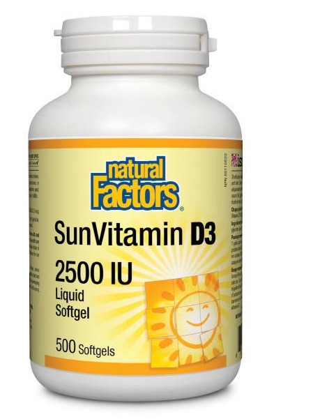 Natural Factors SunVitamin D3 2500 IU, 500 softgels