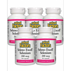 [Promotional Item] 5x Natural Factors SelenoExcellandtrade; Selenium 200mcg, 90 capsules