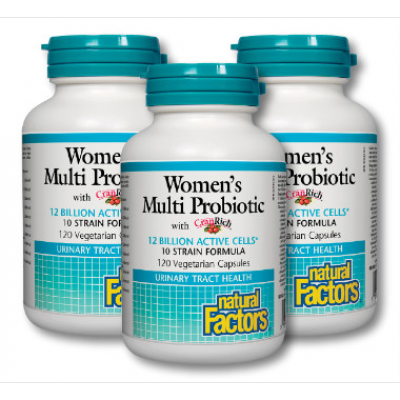(Promotional Item) Natural Factors 3 x Women's Multi Probiotic Formula, 120 caps