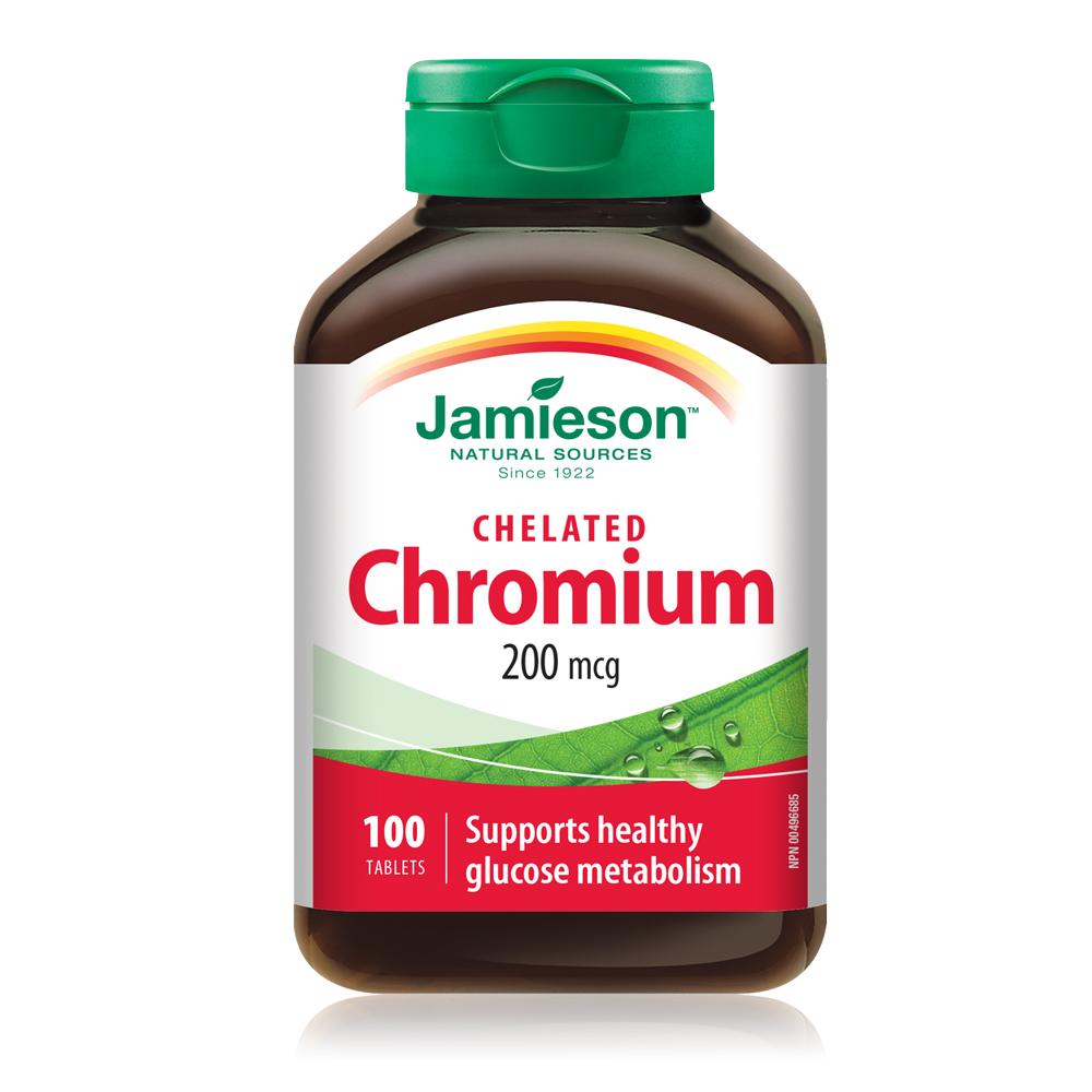 Jamieson Chelated Chromium 200 mcg 100 tablets 健美生