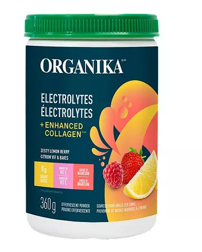 Organika Electrolytes + Enhanced Collagen- Zesty Lemon Berry, 360g