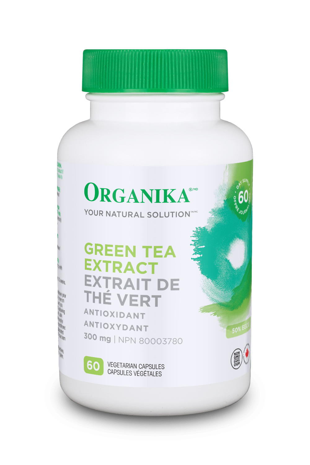 优格康 Organika Green Tea Extract 300mg, 60 vcaps Canada