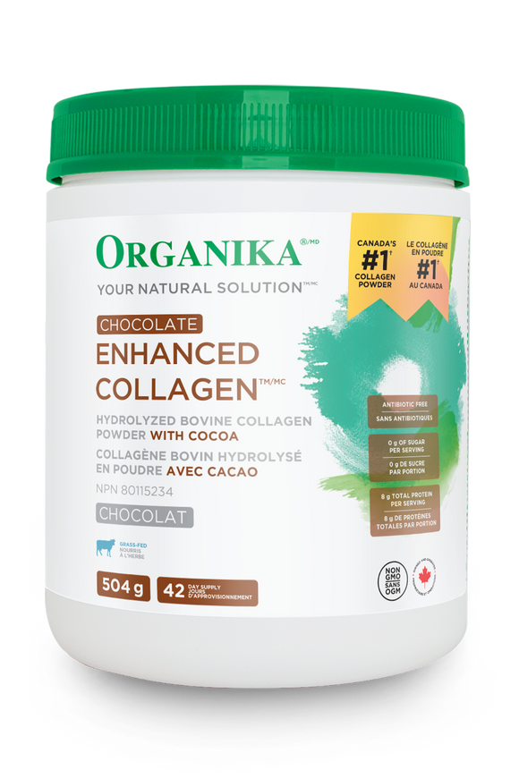 Organika  Enhanced Collagen powder, Chocolate, 504g