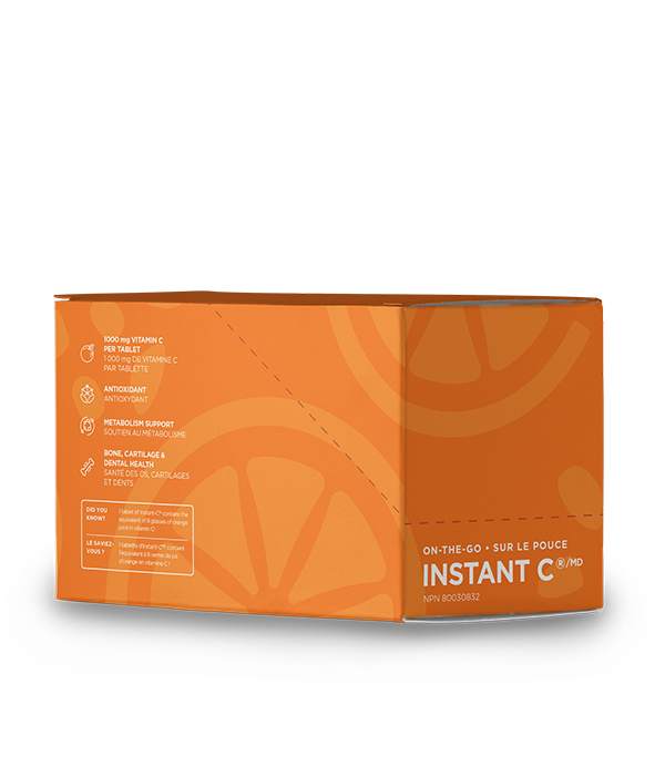 Organika Instant-C Effervescent With Stevia  1000mg, 10 tabs x 8 tubes