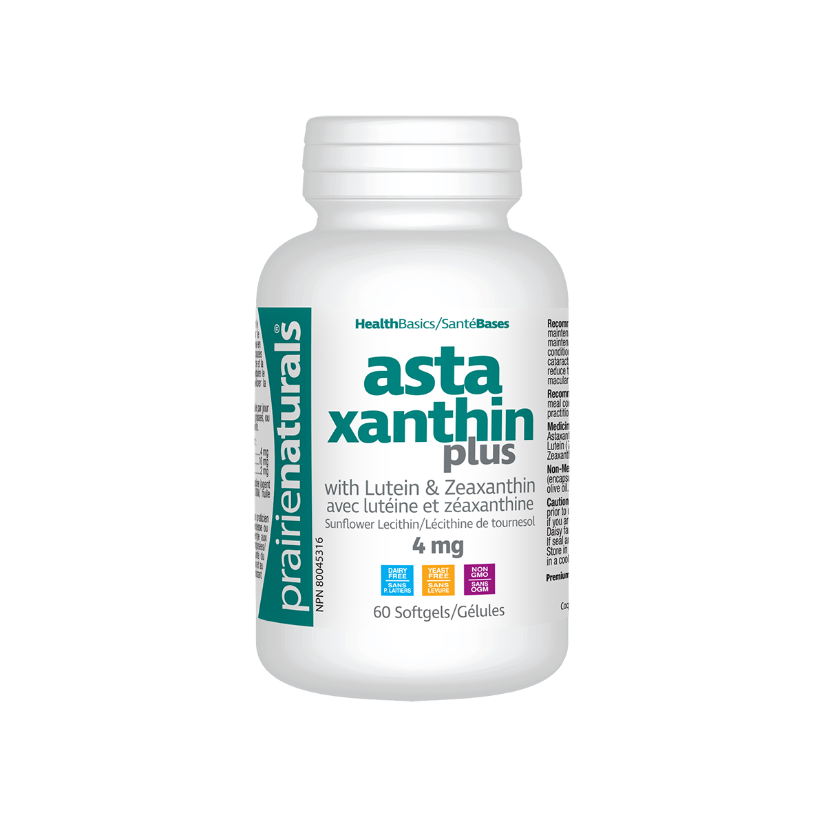 Prairie Naturals Astaxanthin Plus w/ Lutein & Zeaxanthin, 60 softgels