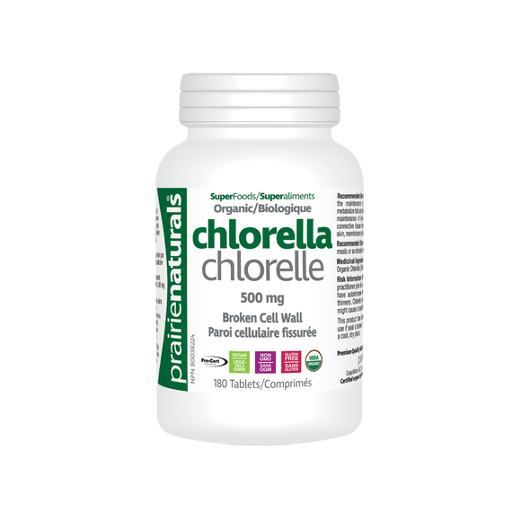 Prairie Naturals Organic & Fair Trade Chlorella 500mg 180 tablets