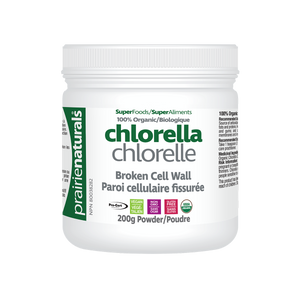 Prairie Naturals Organic Fair-Trade Broken Cell Wall Chlorella Powder, 200g