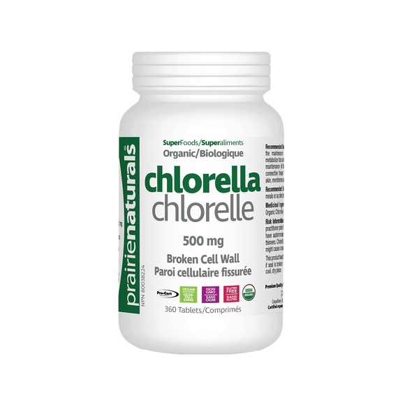 Prairie Naturals Organic & Fair Trade Chlorella 500mg 360 tablets