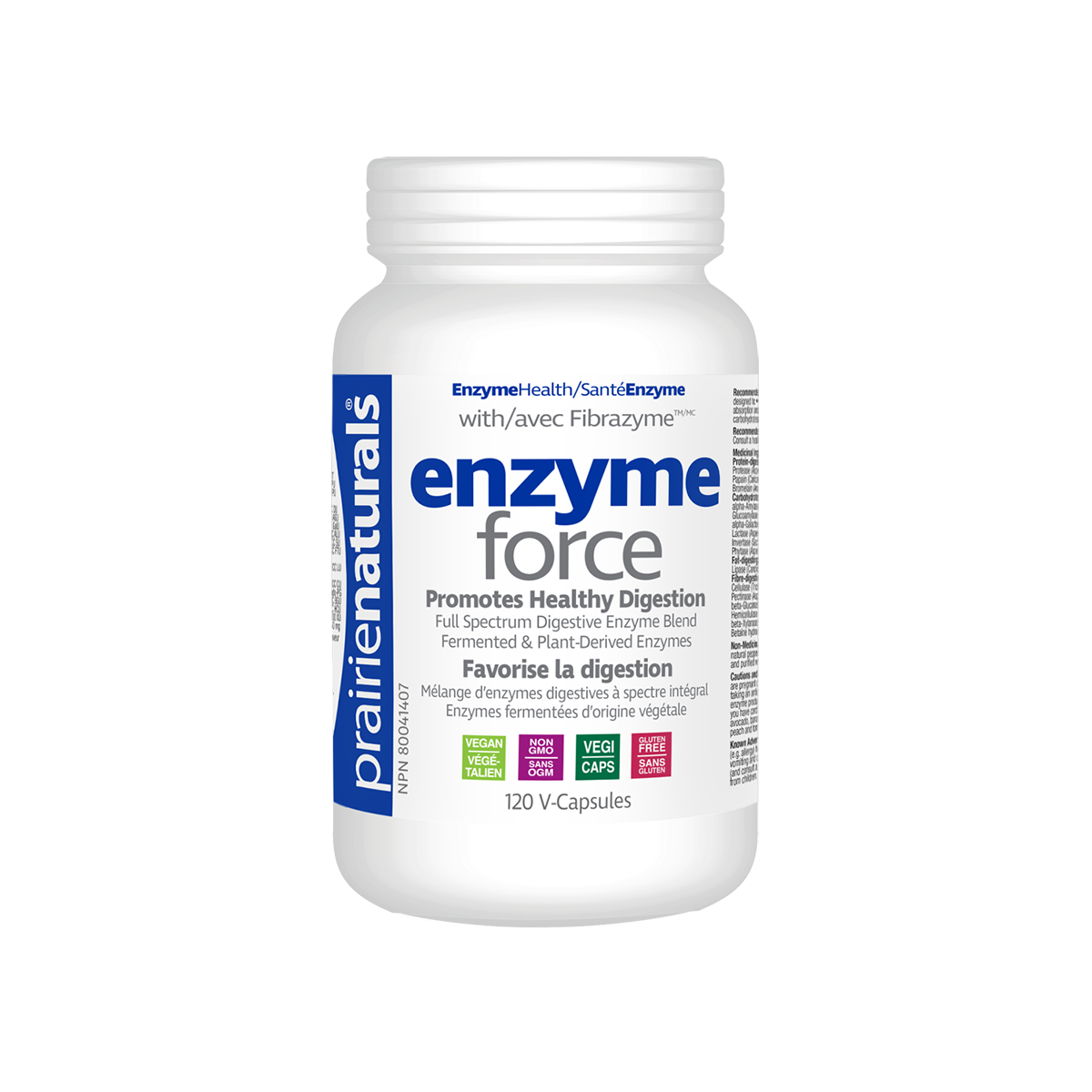 Prairie Naturals Enzyme-Force with FibraZyme 120 vegetarian capsules