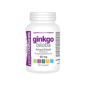 Prairie Naturals Ginkgo Biloba, 60 mg, 120 vegetarian capsules