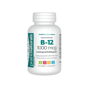 Prairie Naturals Sublingual B12 Vitamin – 1000mcg 90 tablets