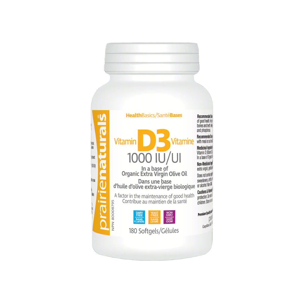 Prairie Naturals Vitamin D3 1000IU 180 softgels