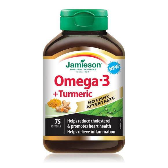 Jamieson 魚油 Omega 3 + 姜黃，75 粒軟膠囊