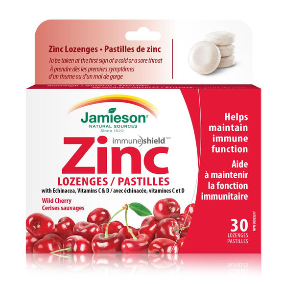 Jamieson 免疫力支持鋅錠劑，30片 野櫻桃口味