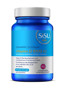 SISU Kids’ Vitamin D 1000 IU Strawberry Banana, 90 tabs
