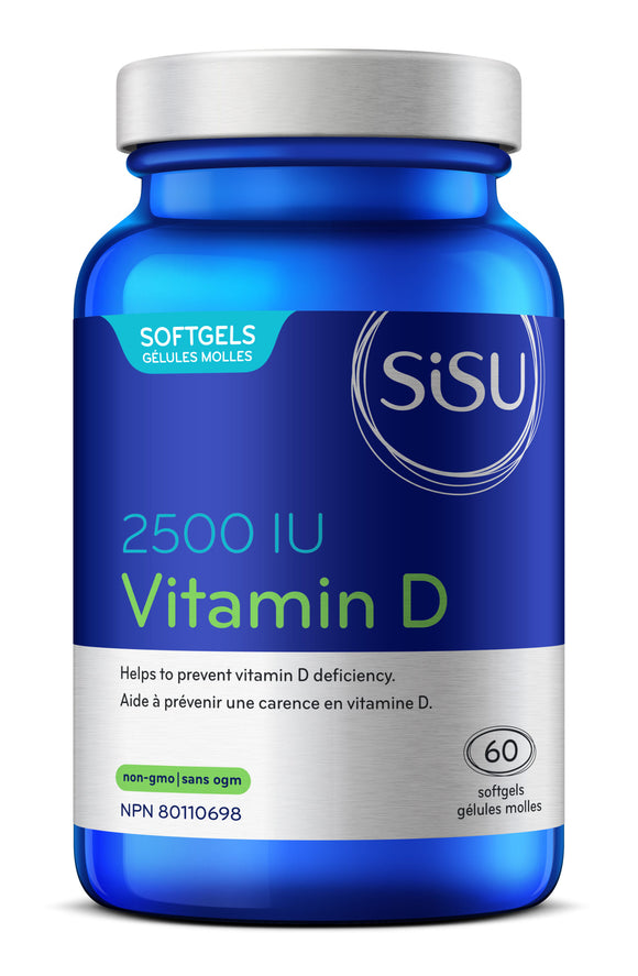 SISU Vitamin D3 2,500 IU, 60 softgels