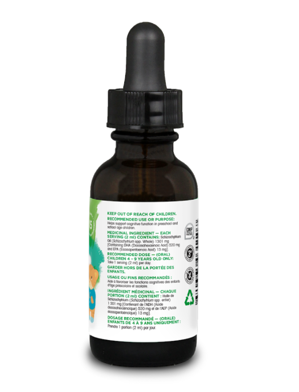 Organika Kids Liquid DHA 30ml label Canada