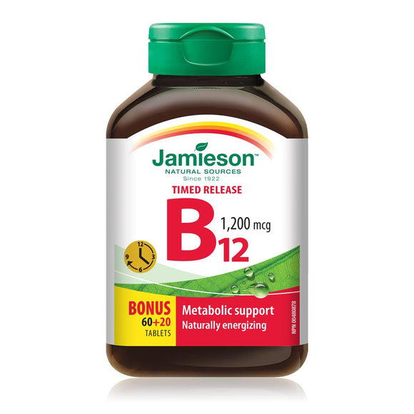 Jamieson 维生素B12甲钴胺定时释放，特惠装60+20片