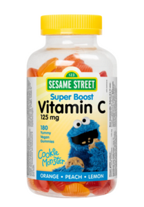 Sesame Street Vitamin C 120mg Orange, Peach and Lemon, 180 gummies