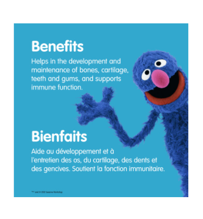 Sesame Street Vitamin C 120mg Orange, Peach and Lemon, 180 gummies