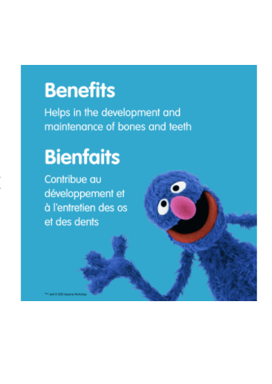 Sesame Street Vitamin D3 600 IU-Mixed berry, Peach and Strawberry, 180 gummies benefits