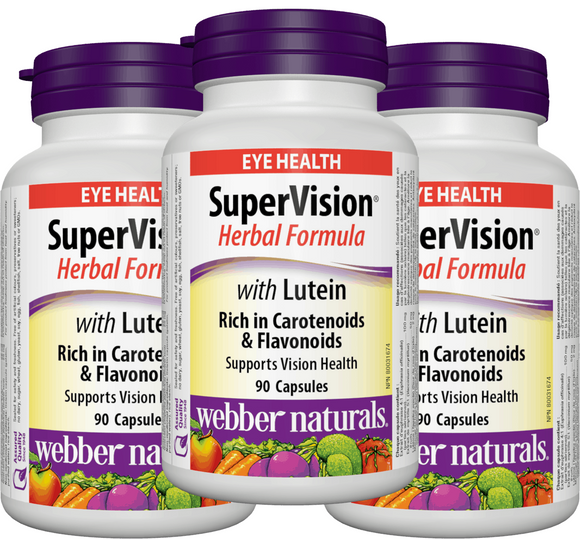 3 x Webber Naturals SuperVision Herbal Formula with Lutein, 90caps Bundle