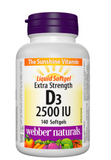 Webber Naturals 强效维生素D，2500 IU， 180 粒软胶囊

