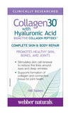 Webber Naturals Collagen30 美容生物活性胶原蛋白肽（含透明质酸），180 片
