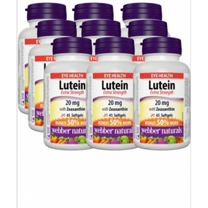 (Promotional Item) Webber Naturals 9x Lutein with Zeaxanthin, 20mg, 45 softgels Bonus Size