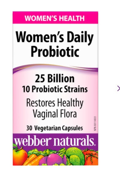 Webber Naturals 女性每日益生菌 (250 億)，30 粒素食膠囊