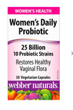 Webber Naturals Women’s Daily Probiotic 25 Billion, 30 vegetarian capsules